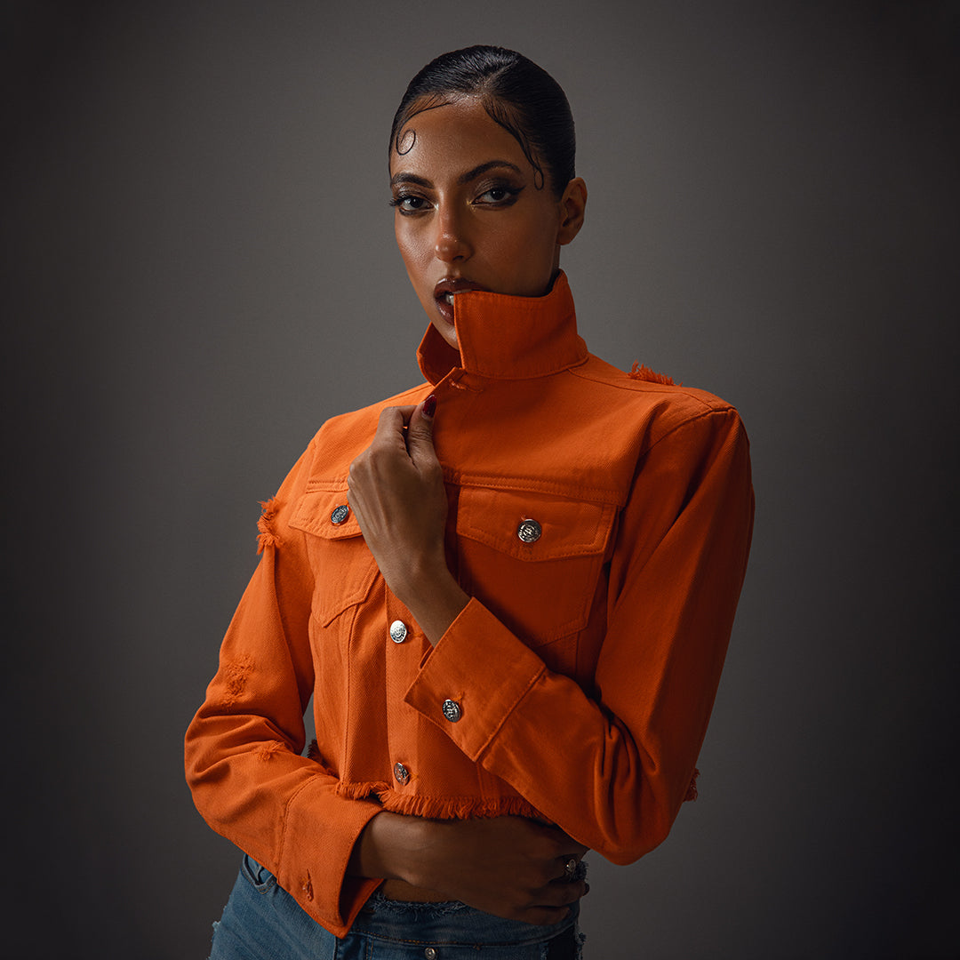 Tangerine Cropped Jacket