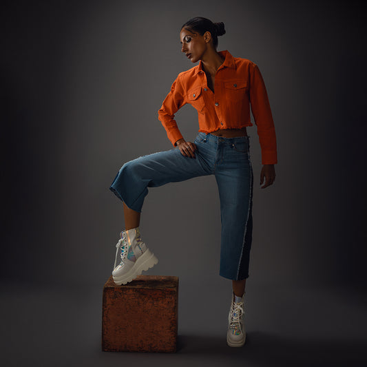 Tangerine Cropped Jacket